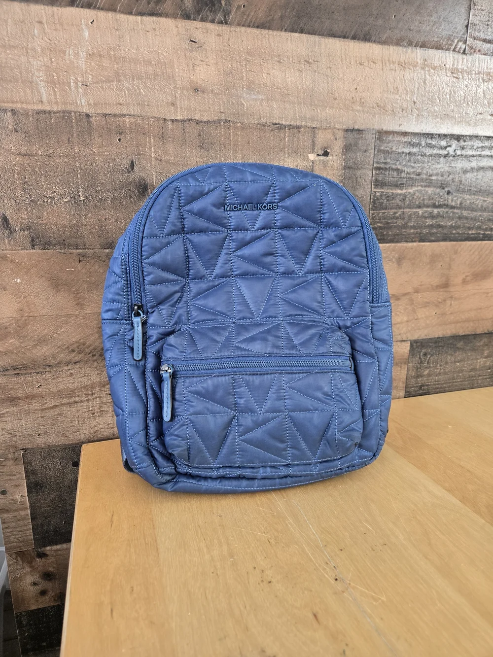 Michael Kors Winnie Medium Quilted Nylon Blue Backpack 1MK229B 24G8637